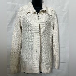 Arizona Women's Cream Button-Up Sweater